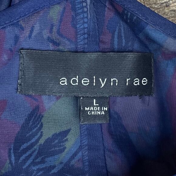 Adelyn Rae Open Back Halter Dress Multicolor Feather Print Size Large - Picture 7 of 8